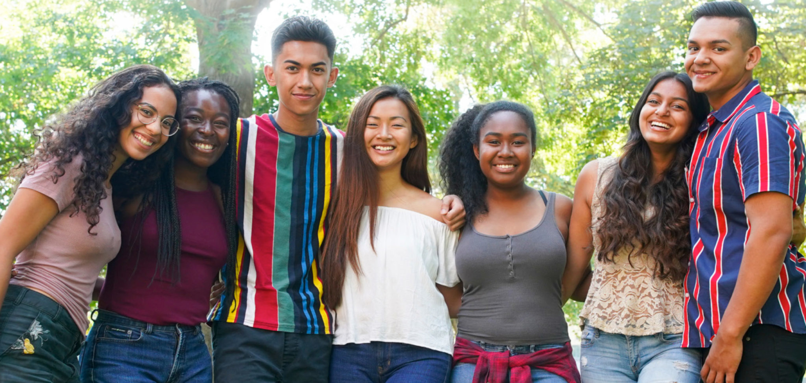 Website development placeholder image of a group of kids with different ethnicities